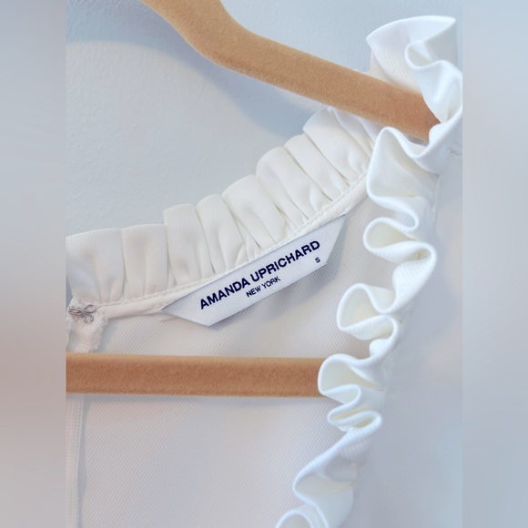 NWT Amanda Uprichard Moneta Mini Ruffle Tiered Dress in WHITE - Small - Picture 8 of 12